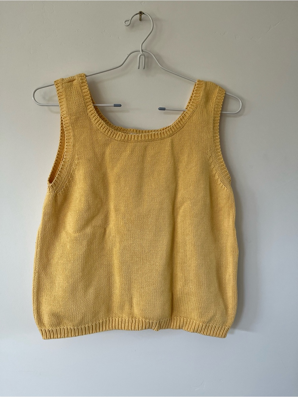 JEANNE PIERRE Butter Yellow Knit Tank Sweater